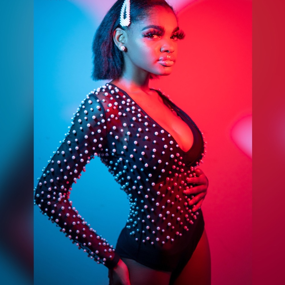Bodysuit and all pearls